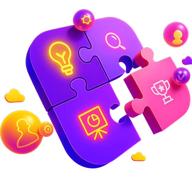 Puzzles with different icons